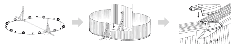 Piscina fuori terra in acciaio Ovale autoportante Aquamarina 490 grigia h. 120 cm: compreso nel kit: istruzioni di montaggio