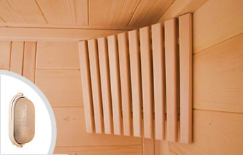 Sauna finlandese Regina 15 - Incluso nel kit sauna - Lampada e coprilampada in legno