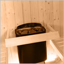 Sauna finlandese a botte da giardino o da esterno Kammi 180 - Protezione stufa elettrica