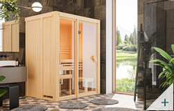Sauna finlandese classica Ava 1 coibentata con porta classica in vetro bronzato - Immagine 1