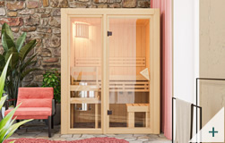 Sauna finlandese classica Ava 1 coibentata con porta classica in vetro bronzato - Immagine 1