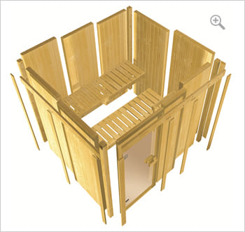 Sauna finlandese classica Rina coibentata: Kit sauna - struttura in legno