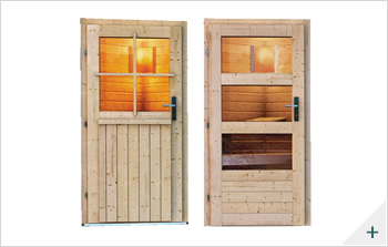Sauna finlandese da esterno Ivana in tinta grigio - Kit spedito: porta in legno a scelta in 2 varianti