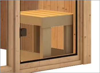 Sauna finlandese classica Ava 1 coibentata: Kit sauna - Sgabello in legno