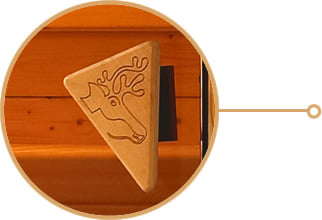 Sauna Finlancese tradizionale in kit Gianna in legno massello di abete 38 mm: porta in vetro temperato