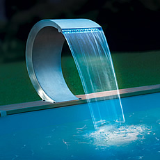 Cascata OASI LED in acciaio inox per piscina fuori terra o interrata