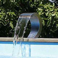 Cascata OASI LED SMALL in acciaio per piscina fuori terra o interrata